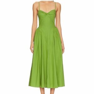 REVOLVE Green Spaghetti-Strap Midi Dress